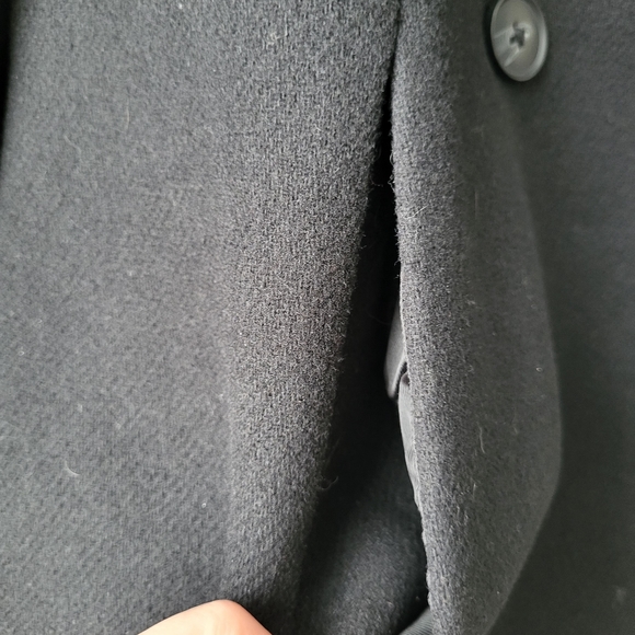 Vera Moda black wool blend double breasted high snap collar coat Size S - Picture 5 of 10